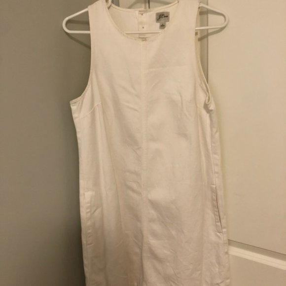 J Crew Denim Shift Dress in White - Picture 5 of 5